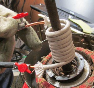 Work coil in place