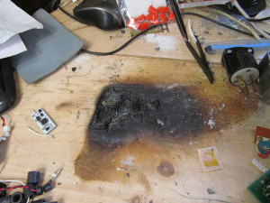 burnt benchtop